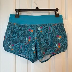Rabbit Lined Catch Me If You Can Peacock Blue Printed Shorts